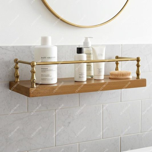 Brass Shelf Rail – Artisanal Gallery Bar for Open Shelving
