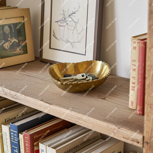 Brass Heart Dish – Solid Brass Key Holder & Jewelry Catchall Bowl