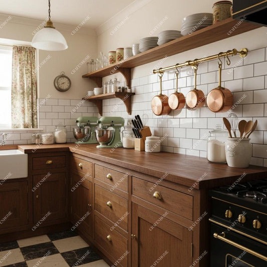 Unlacquered Brass Pot Rail – Solid Brass Wall Mounted Kitchen Hanging Bar with S Hooks