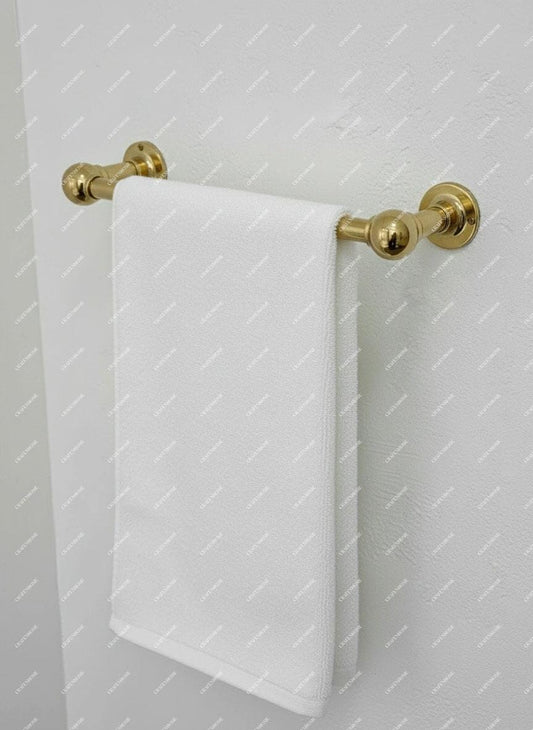 Solid Brass Towel Bar: Unlacquered Wall Mounted Bathroom Rail