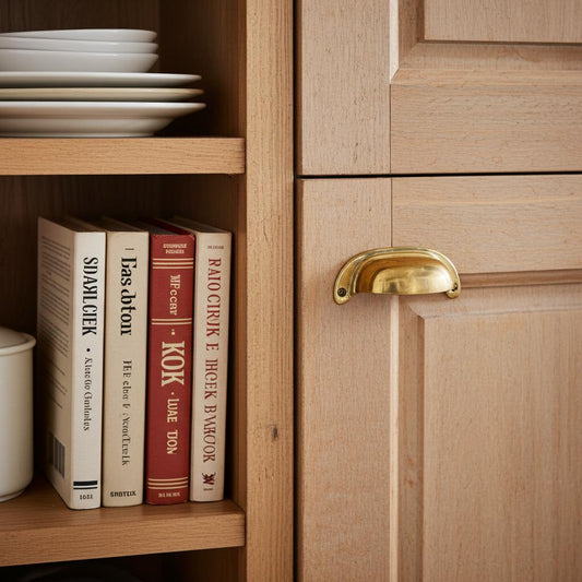 Unlacquered Brass Cup Pulls – Solid Half Moon Handles