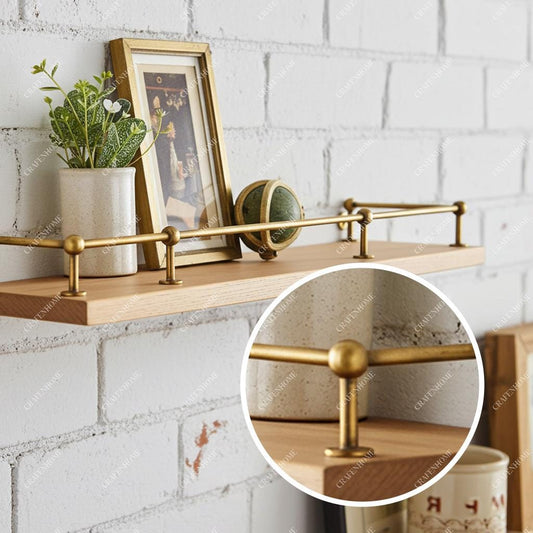 Brass Gallery Rail Shelf – Vintage Kitchen Safety Rod