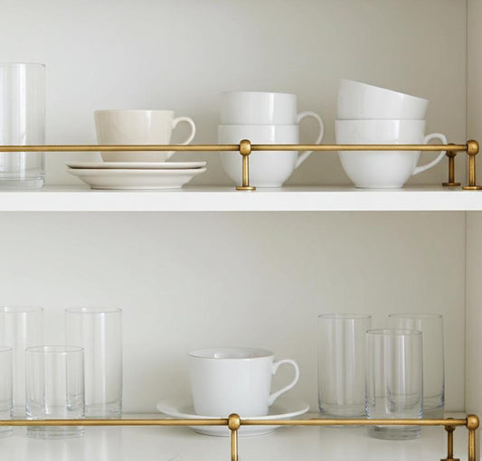 Unlacquered Brass Gallery Rail: Kitchen Shelf Safety Bar