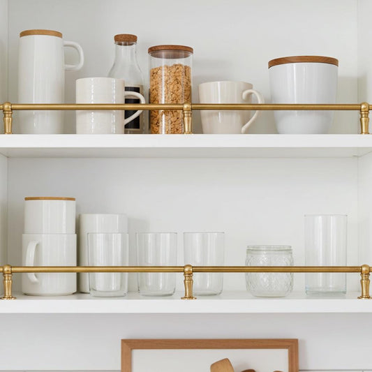 Handcrafted Unlacquered Brass Gallery Rail – Shelf Bar for Kitchens & Cabinets