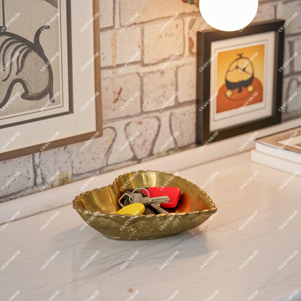 Brass Heart Dish – Solid Brass Key Holder & Jewelry Catchall Bowl