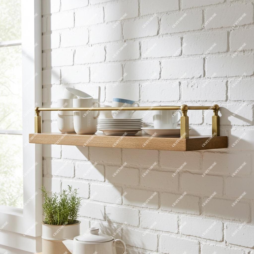 Unlacquered Brass Gallery Rail – Cabinet & Shelf Safety Bar Hardware