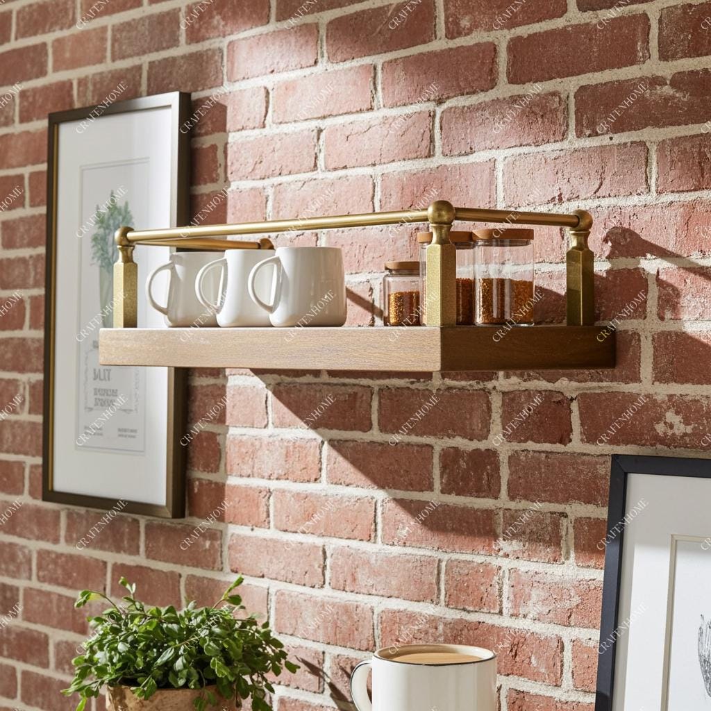 Unlacquered Brass Gallery Rail – Cabinet & Shelf Safety Bar Hardware