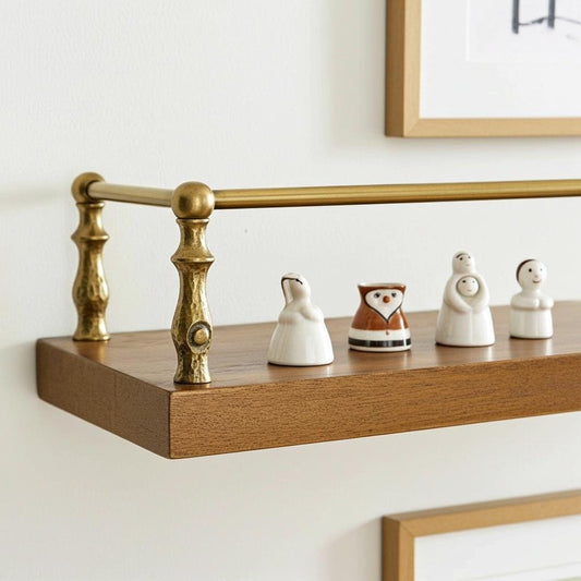 Brass Shelf Rail – Artisanal Gallery Bar for Open Shelving