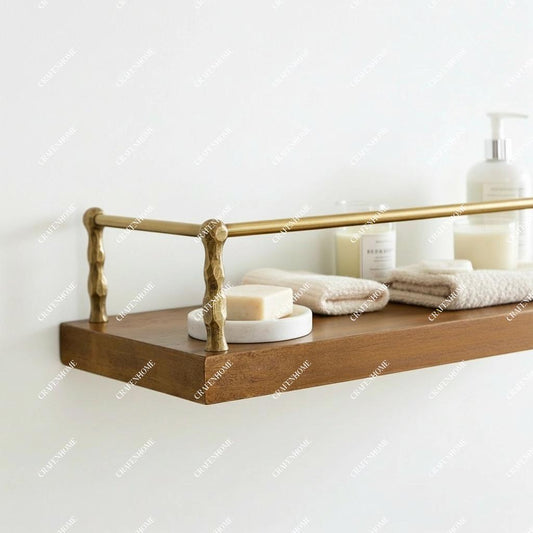 Unlacquered Brass Gallery Rail Kit: Kitchen & Vanity Shelf Guard