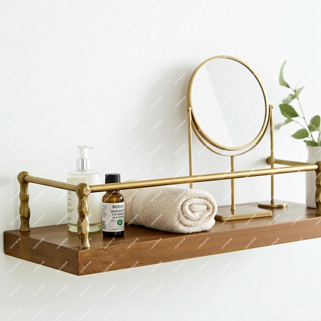 Unlacquered Brass Gallery Rail Kit: Kitchen & Vanity Shelf Guard