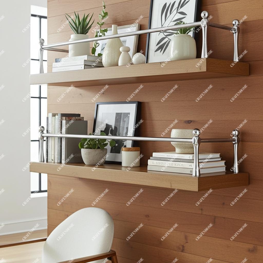 Shelf Gallery Rail – Chrome Rail for Open Shelving and Cabinets