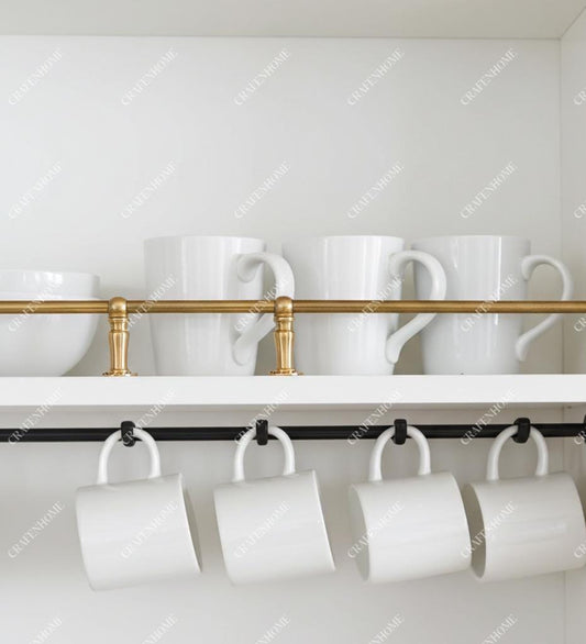 Handcrafted Unlacquered Brass Gallery Rail – Shelf Bar for Kitchens & Cabinets