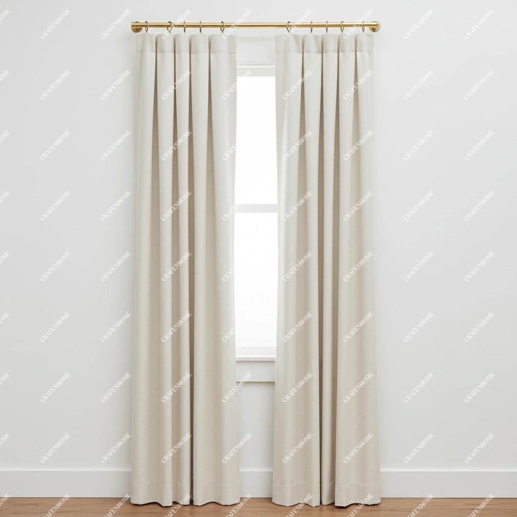 Unlacquered Brass Curtain Pole – Wall Mounted with Rings