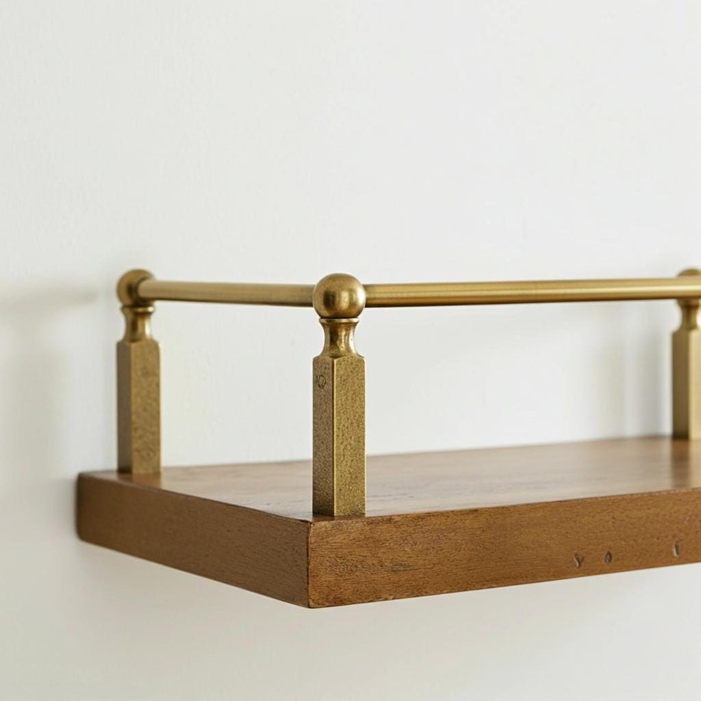 Unlacquered Brass Gallery Rail – Cabinet & Shelf Safety Bar Hardware