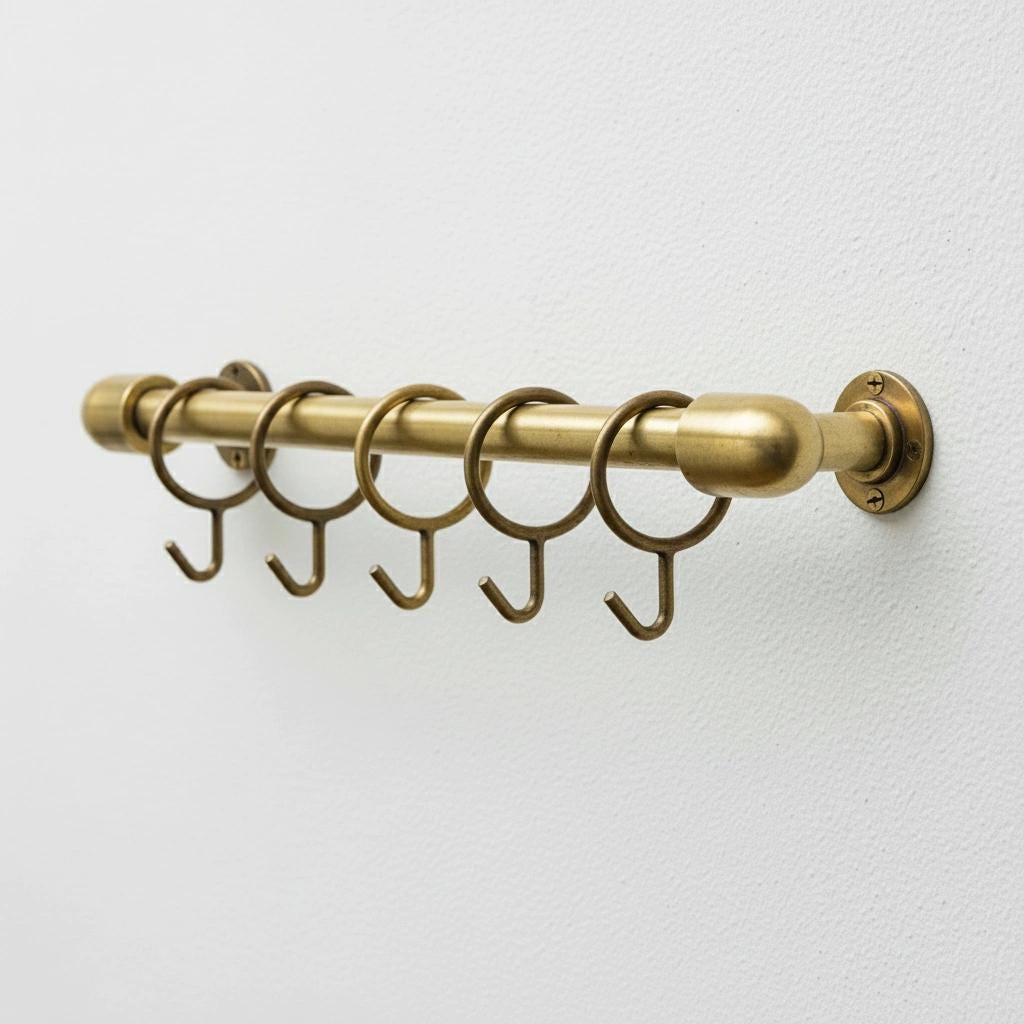 Brass Curtain Rod with Rings – Wall-Mount Rail for UK Homes