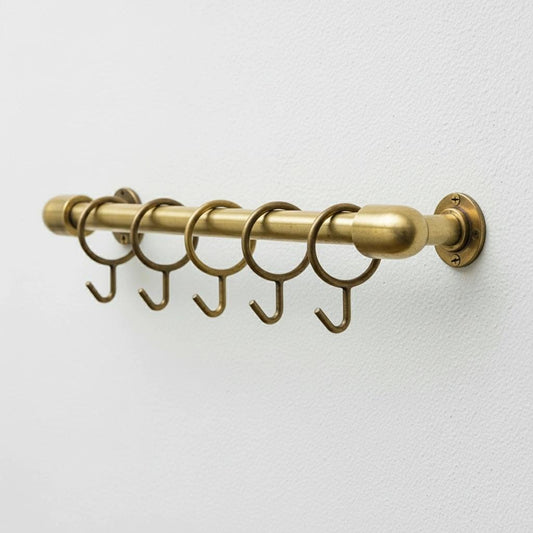 Brass Curtain Rod with Rings – Wall-Mount Rail for UK Homes