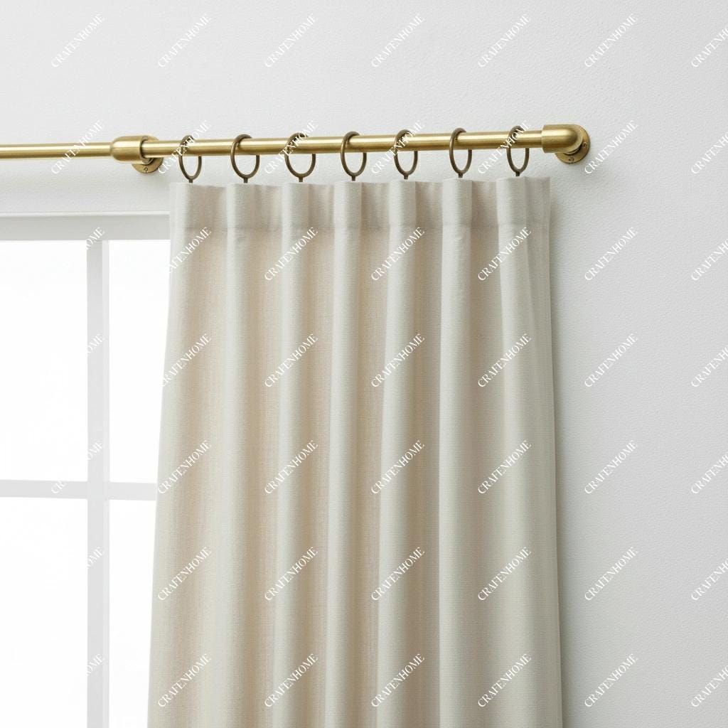 Brass Curtain Rod with Rings – Wall-Mount Rail for UK Homes