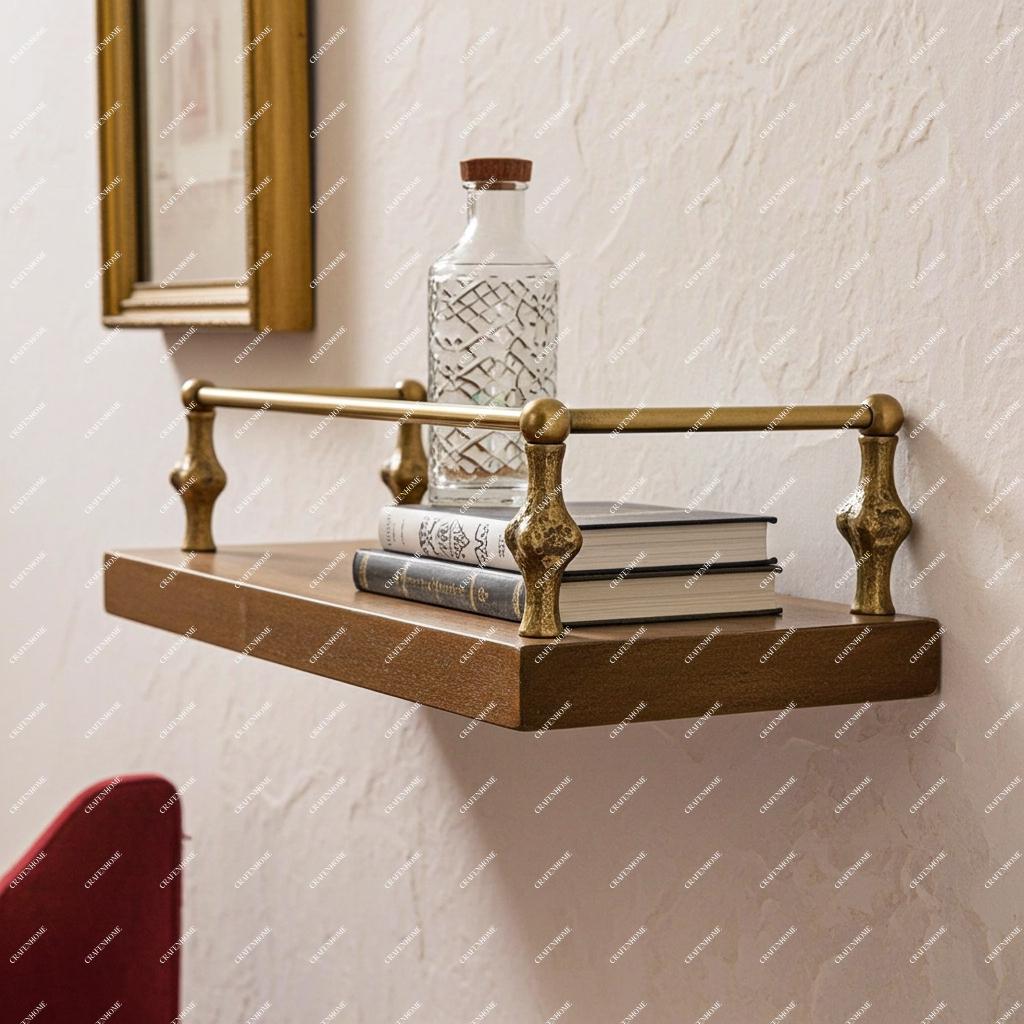 Artisanal Brass Gallery Rail – Solid Shelf Guard for Cabinets