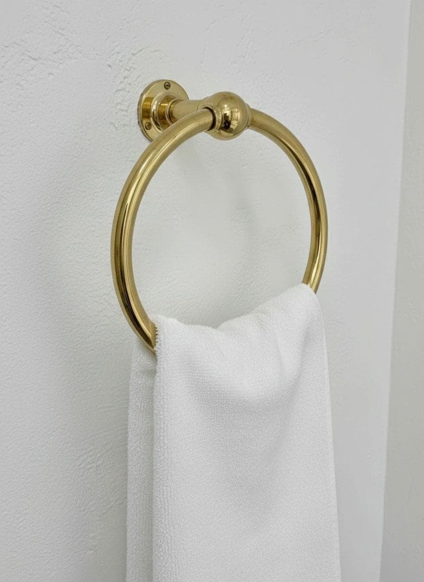 Unlacquered Brass Towel Ring – Vintage Wall Mounted