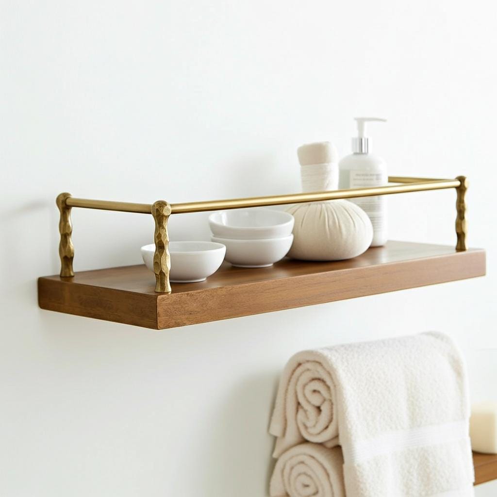 Unlacquered Brass Gallery Rail Kit: Kitchen & Vanity Shelf Guard