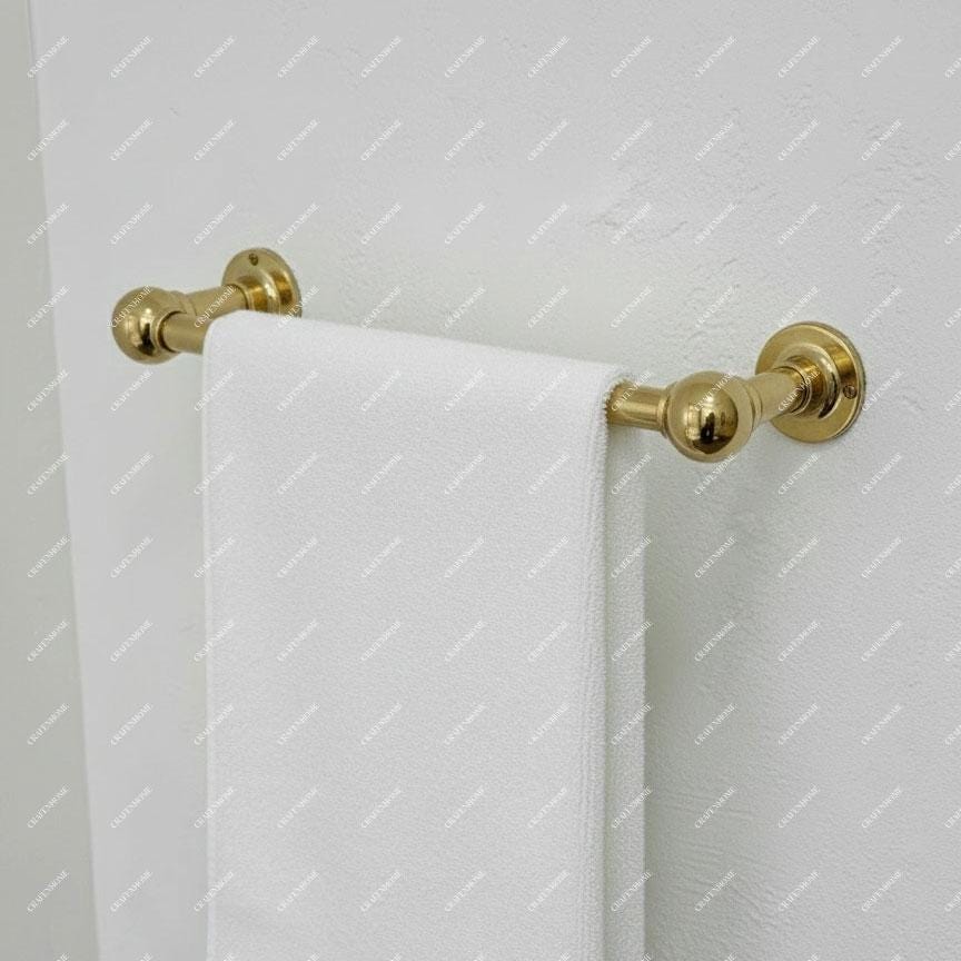 Solid Brass Towel Rail – Unlacquered Wall Mounted Bar