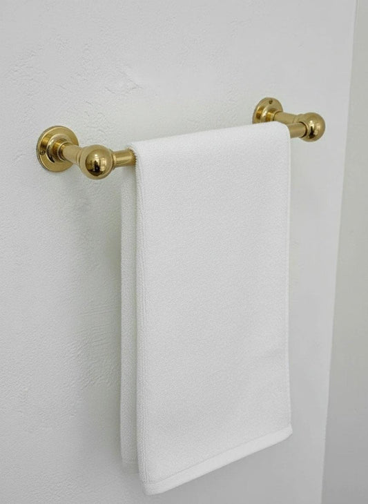 Solid Brass Towel Bar: Unlacquered Wall Mounted Bathroom Rail