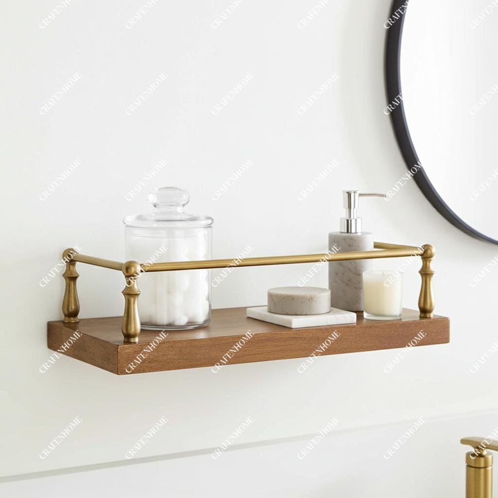 Unlacquered Brass Gallery Rail: Solid Brass Shelf Railing Kit for Kitchen