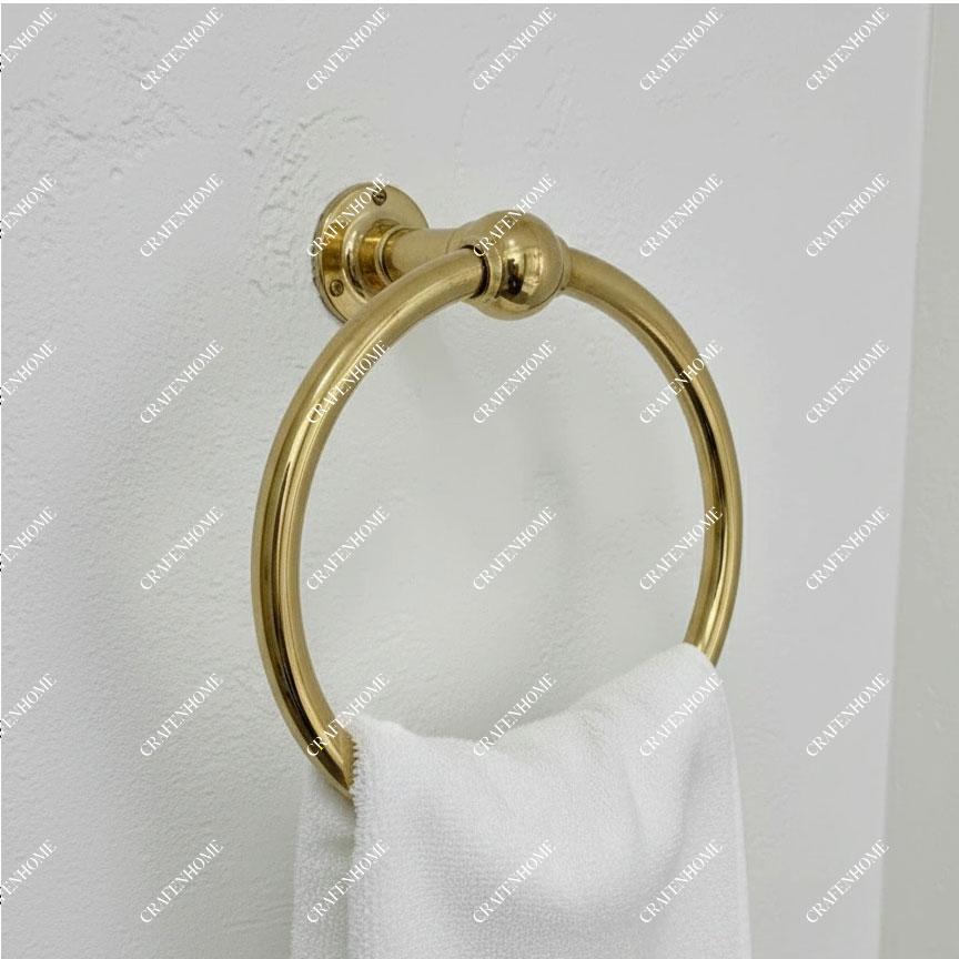 Unlacquered Brass Towel Ring – Vintage Wall Mounted